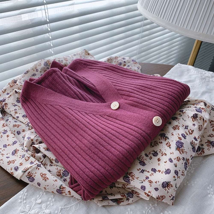 Knitted cardigan coat