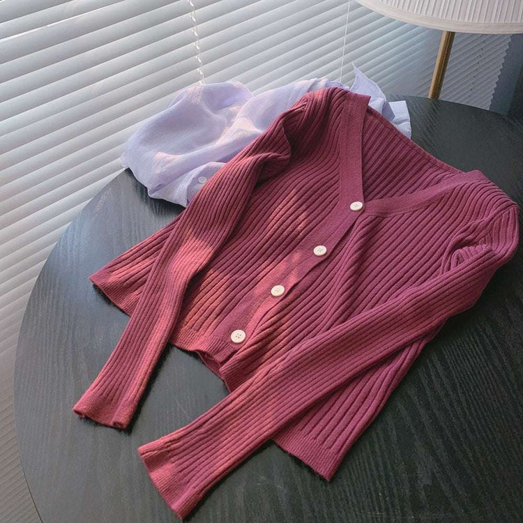 Knitted cardigan coat