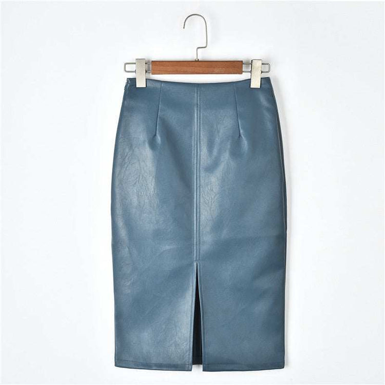 Slim leather high waist