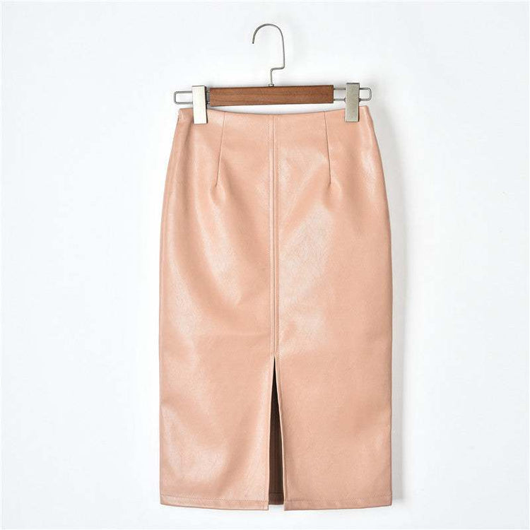 Slim leather high waist