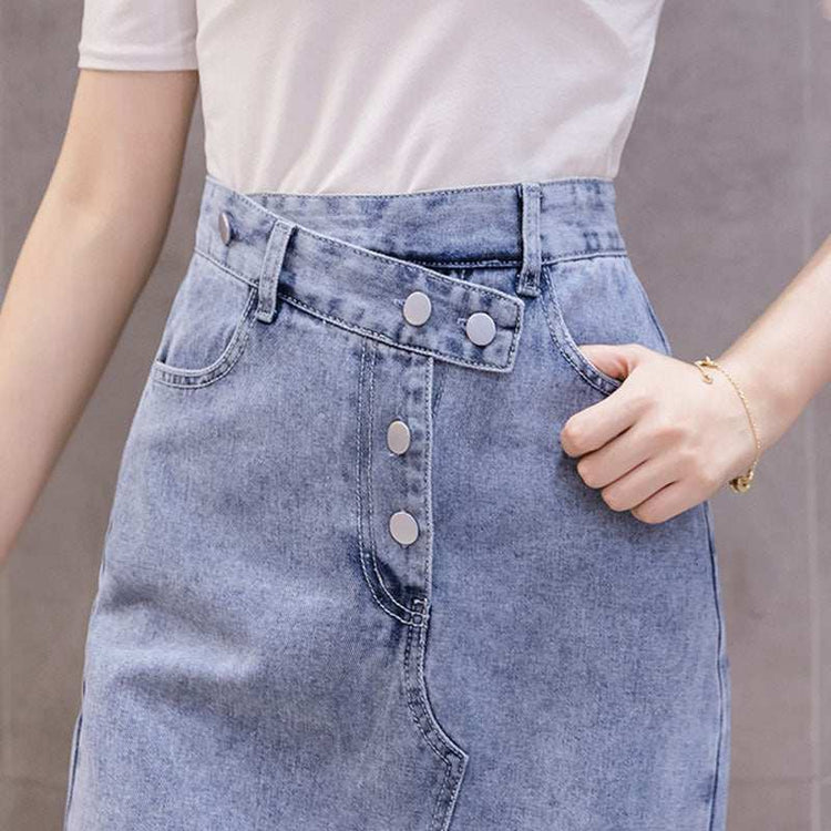Autumn Irregular Long Denim Skirts