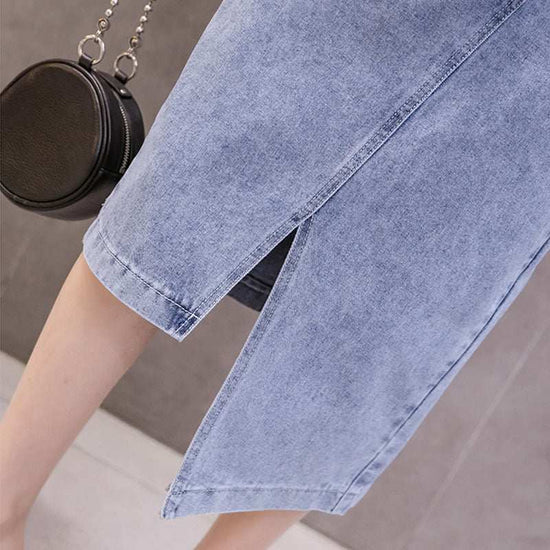 Autumn Irregular Long Denim Skirts