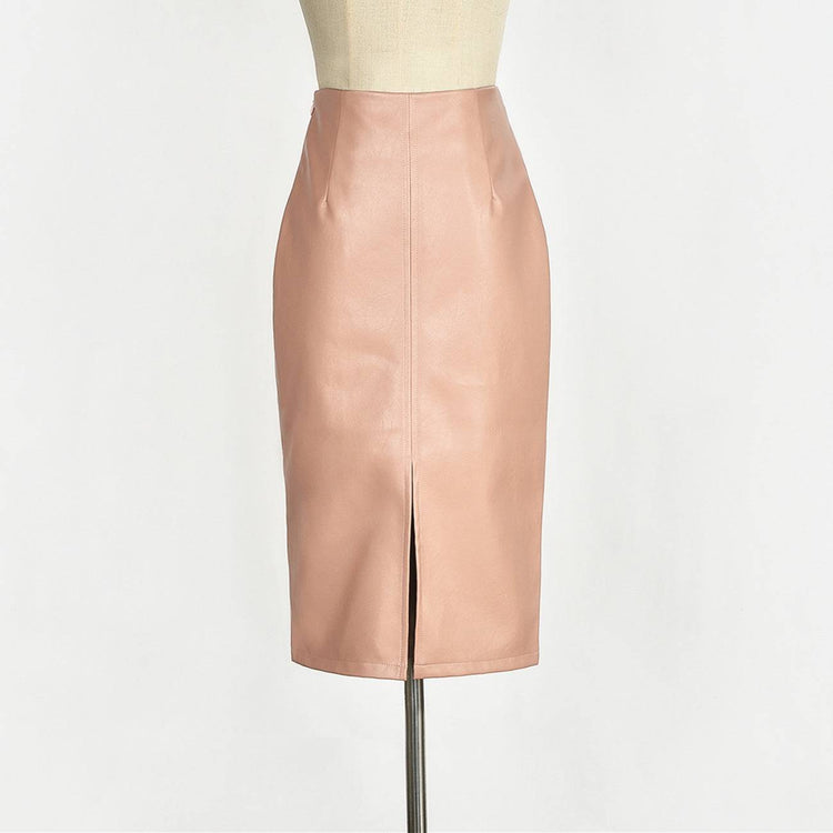 Slim leather high waist
