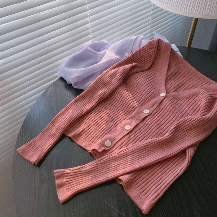 Knitted cardigan coat