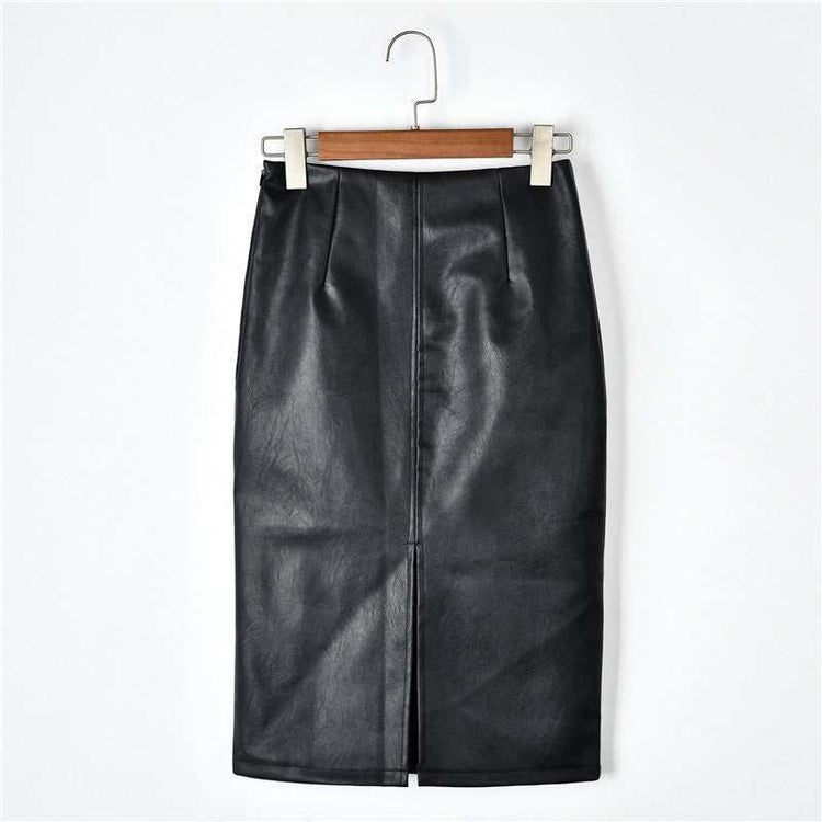 Slim leather high waist
