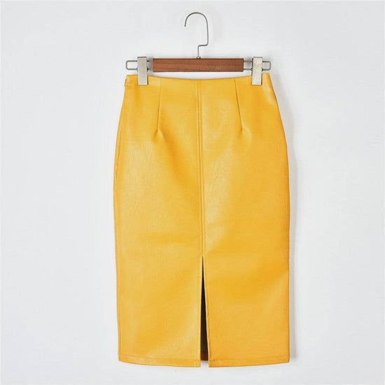 Slim leather high waist