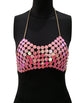 Sexy Metal Chain Tank Top Womens Silver Sparkly Sequins Hollow Plain Backless Club Vest Women Summer Beach Crop Tops