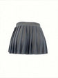 Female Solid Color Mini Pleated Skirt