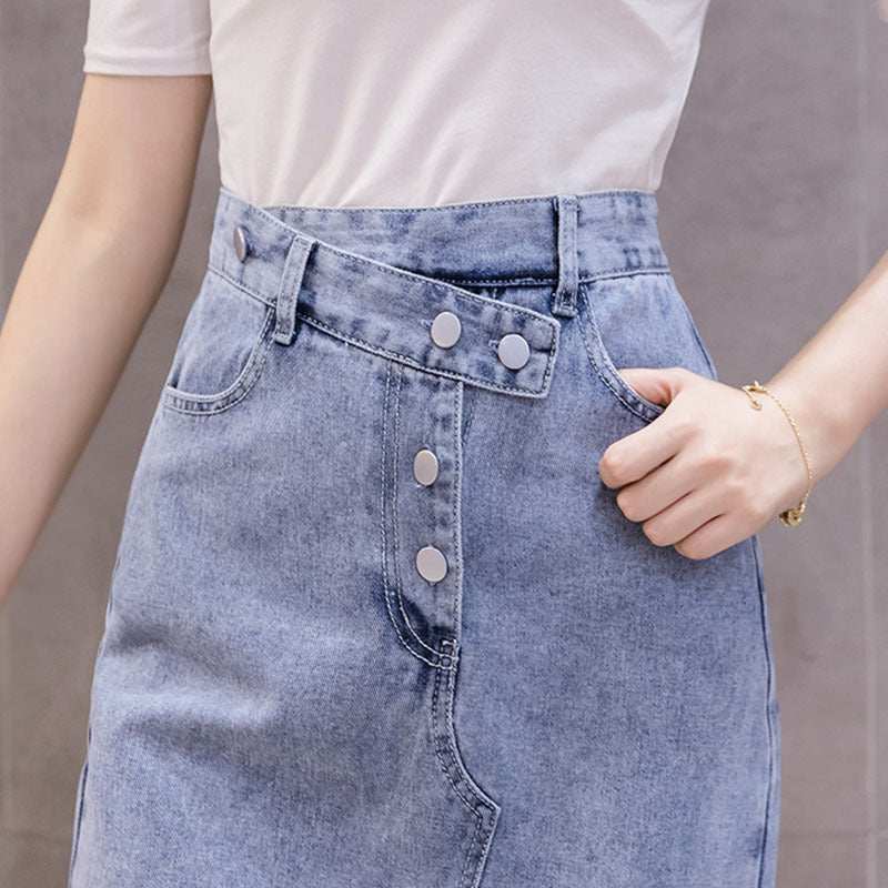 Autumn Irregular Long Denim Skirts