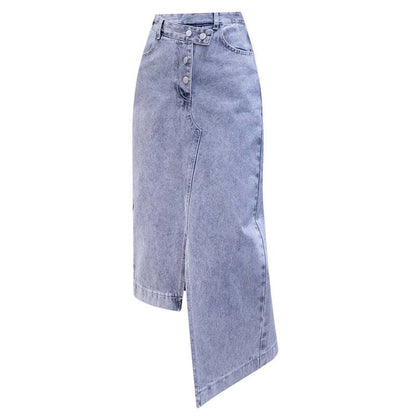 Autumn Irregular Long Denim Skirts