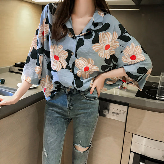 Loose Western Style Blouse