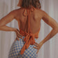 Fashion Pleated Slim Backless Crop Top