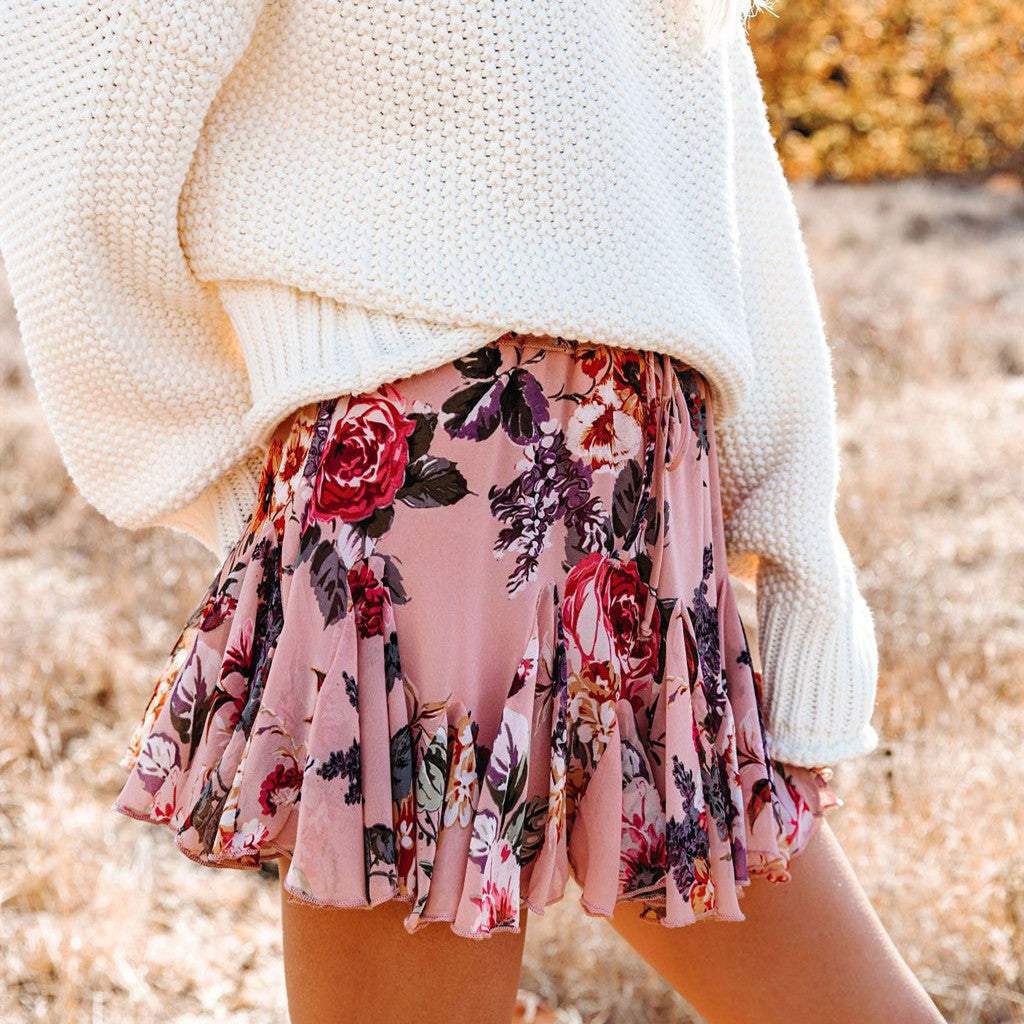 High waist pleated skirt