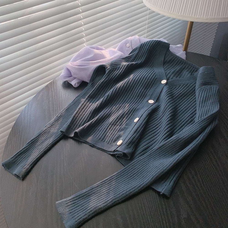 Knitted cardigan coat