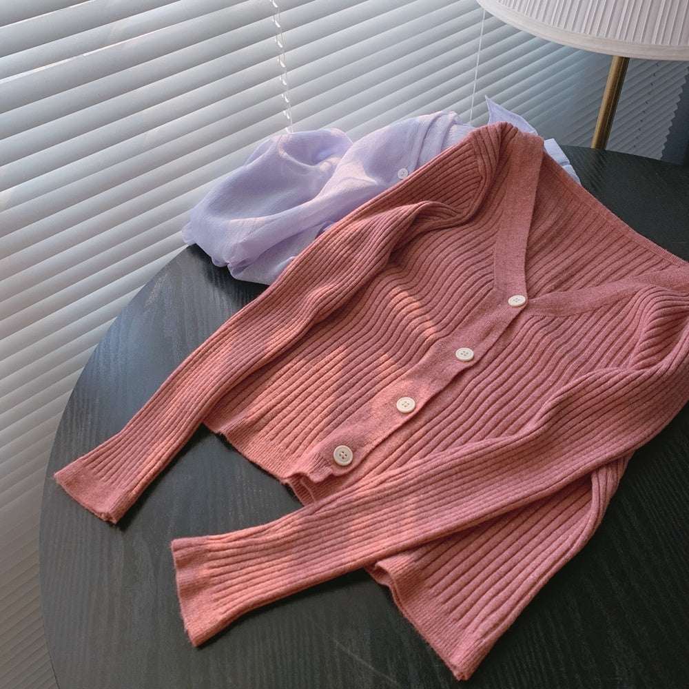 Knitted cardigan coat