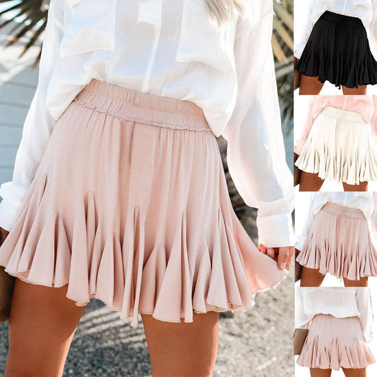 High waist pleated skirt