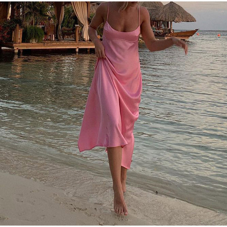 Women Camis Satin Long Dresses