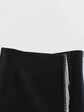 Artificial Gemstone Fringed Mini Skirt