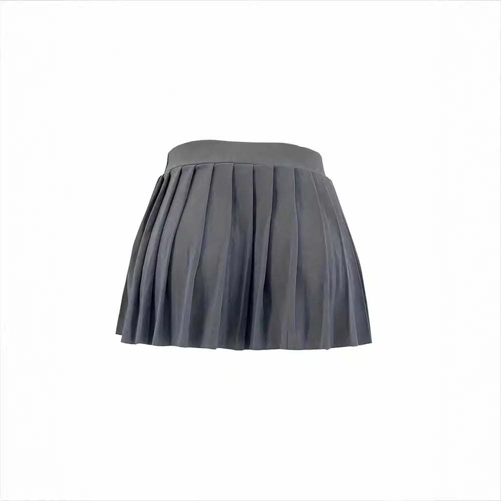Female Solid Color Mini Pleated Skirt